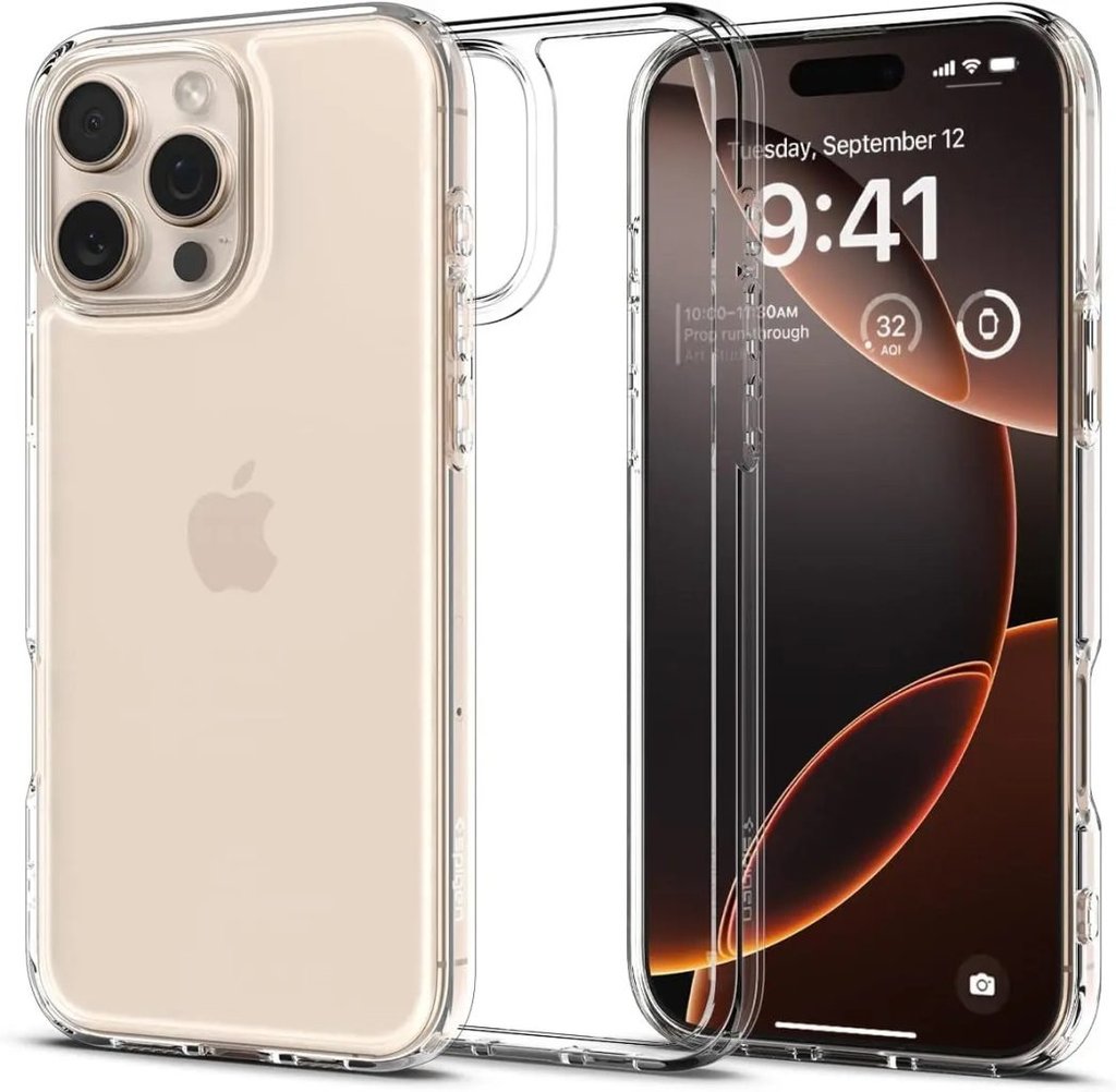 Funda Spigen iPhone 16 Pro Crystal Hybrid - Transparente (copia)