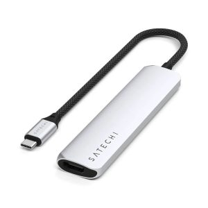 Satechi 6-in-1 USB-C Slim Multiport Adapter (Silver)