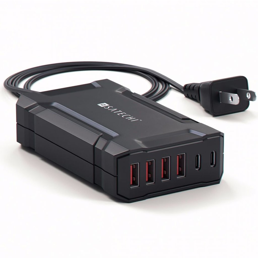 Satechi 60W 6-Port Multi-Port USB Desktop Charging Station (black)