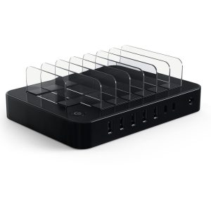 Satechi 7-Port USB Charging Station Dock (2 x Type-C Ports) (black)