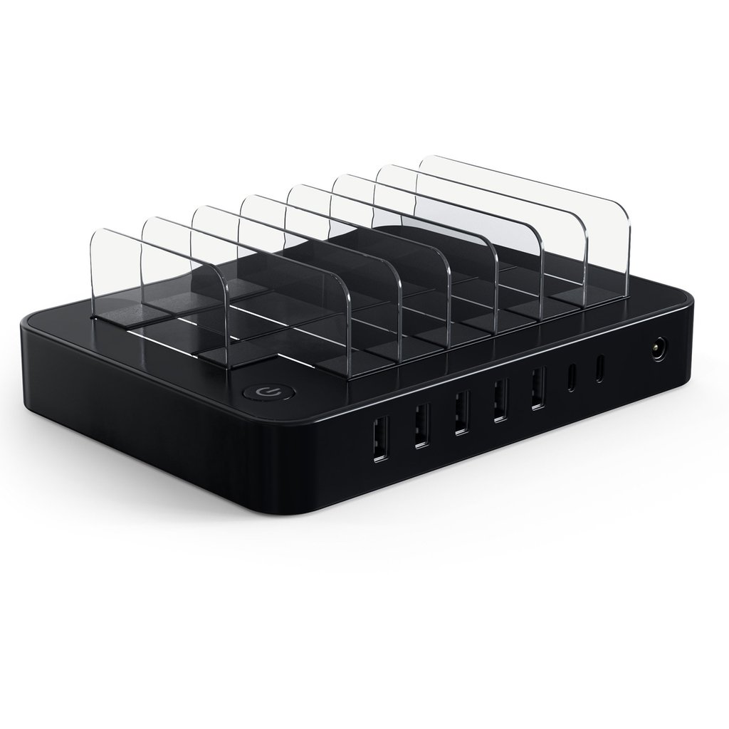 Satechi 7-Port USB Charging Station Dock (2 x Type-C Ports) (black)