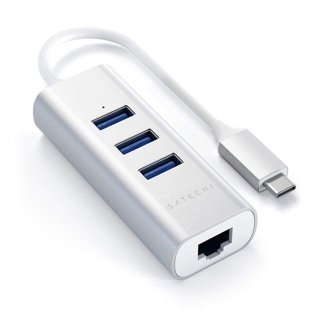 Satechi TYPE-C 2-in-1 3 Port USB 3.0 Hub & Ethernet Silver