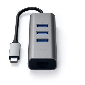 Satechi TYPE-C 2-in-1 3 Port USB 3.0 Hub & Ethernet Space Gray