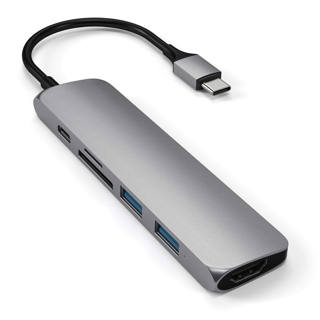 Satechi TYPE-C- Slim Multimedia Adapter V2 - Space gray