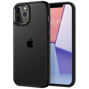 Spigen - Case Crystal Hybrid Matte Black for iPhone 6.1'' 2020 (iPhone 12/12 Pro)