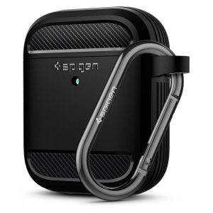 Spigen - Case Rugged Armor Black for AirPods (1st /2nd Gen)