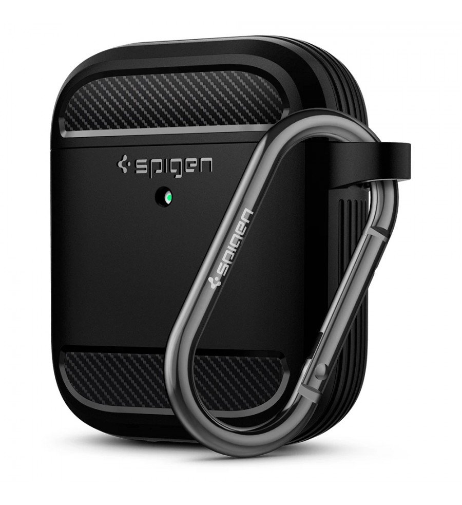 Spigen - Case Rugged Armor Black for AirPods (1st /2nd Gen)