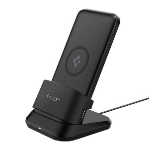 Spigen 10,000mAh Portable Charger with built-in USB-C cable Black