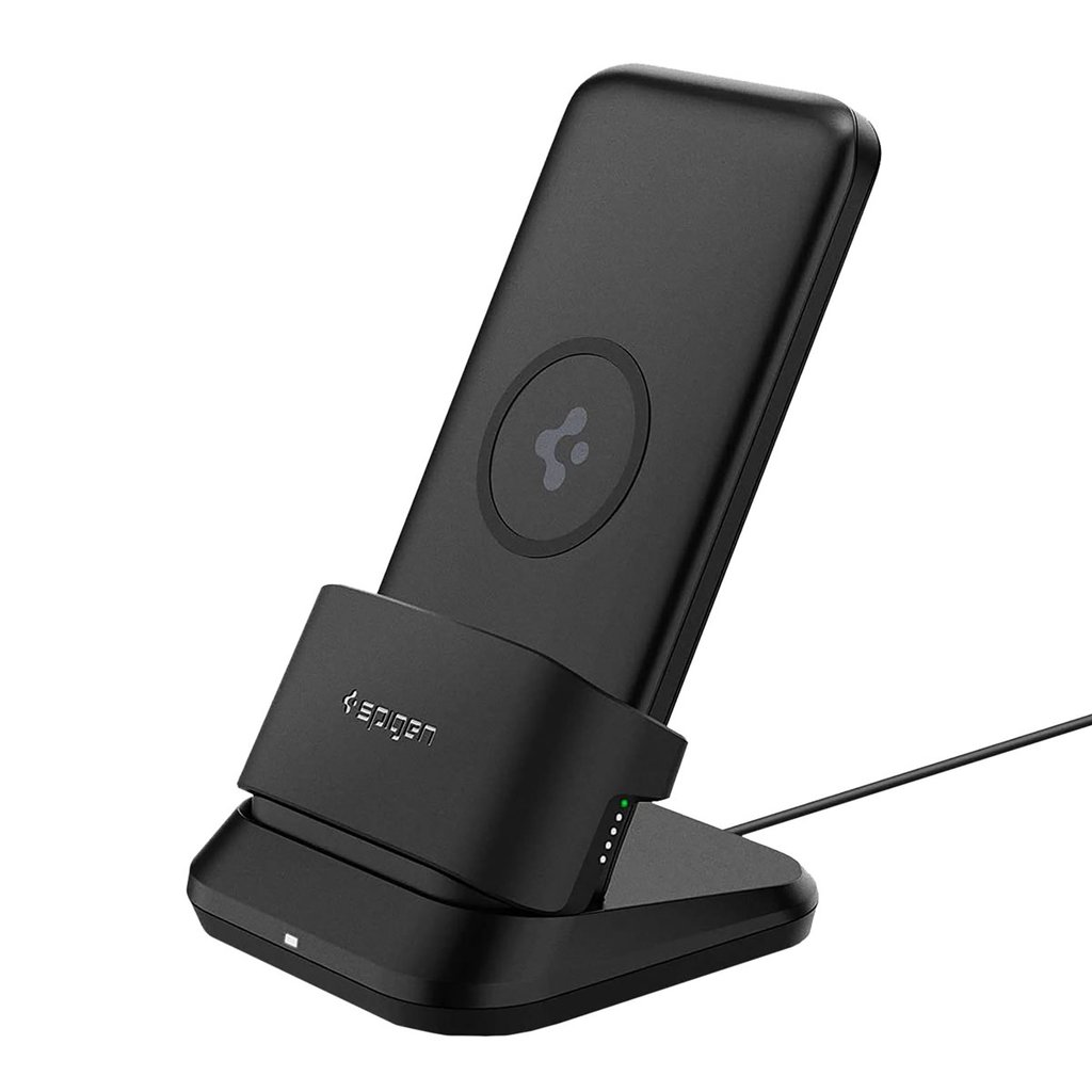 Spigen 10,000mAh Portable Charger with built-in USB-C cable Black