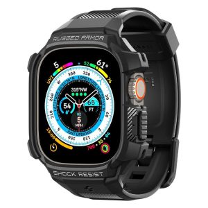 Spigen Apple Watch Ultra (49mm) Watch Band + Case Rugged Armor Pro Black