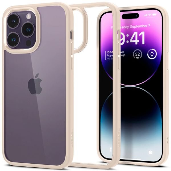 Spigen Case Crystal Hybrid SandBeige iPh6.1" Pro - iPhone 14 Pro