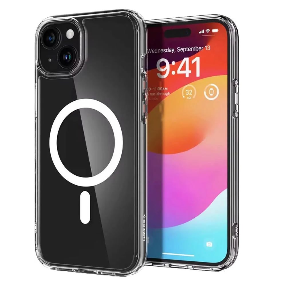 Spigen Iphone 15 Case Crystal Hybrid Magfit White