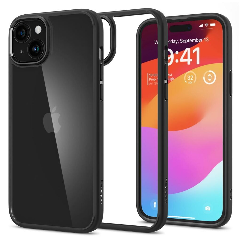 Spigen Iphone 15 Case Crystal Hybrid Matte Black