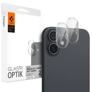 Spigen Lens Protector for iPhone 16 & iPhone 16 Plus 6.7" (2024) / 6.1" (2024) Glas.tR Optik Black