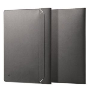 Spigen Valentinus S - Leather sleeve & stand for Laptop 14" Gray