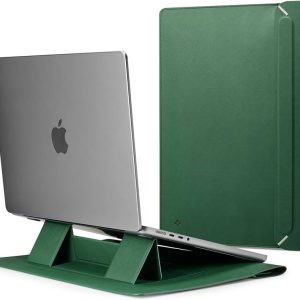 Spigen Valentinus S - Leather sleeve & stand for Laptop 14" Green
