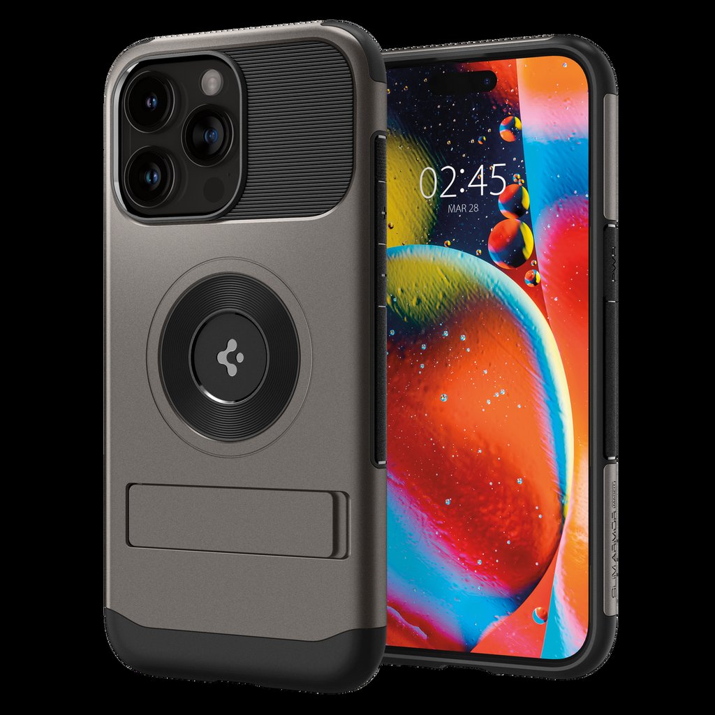 Spigen iPhone 15 Pro Max Phone Case Slim Armor MagFit Gunmetal