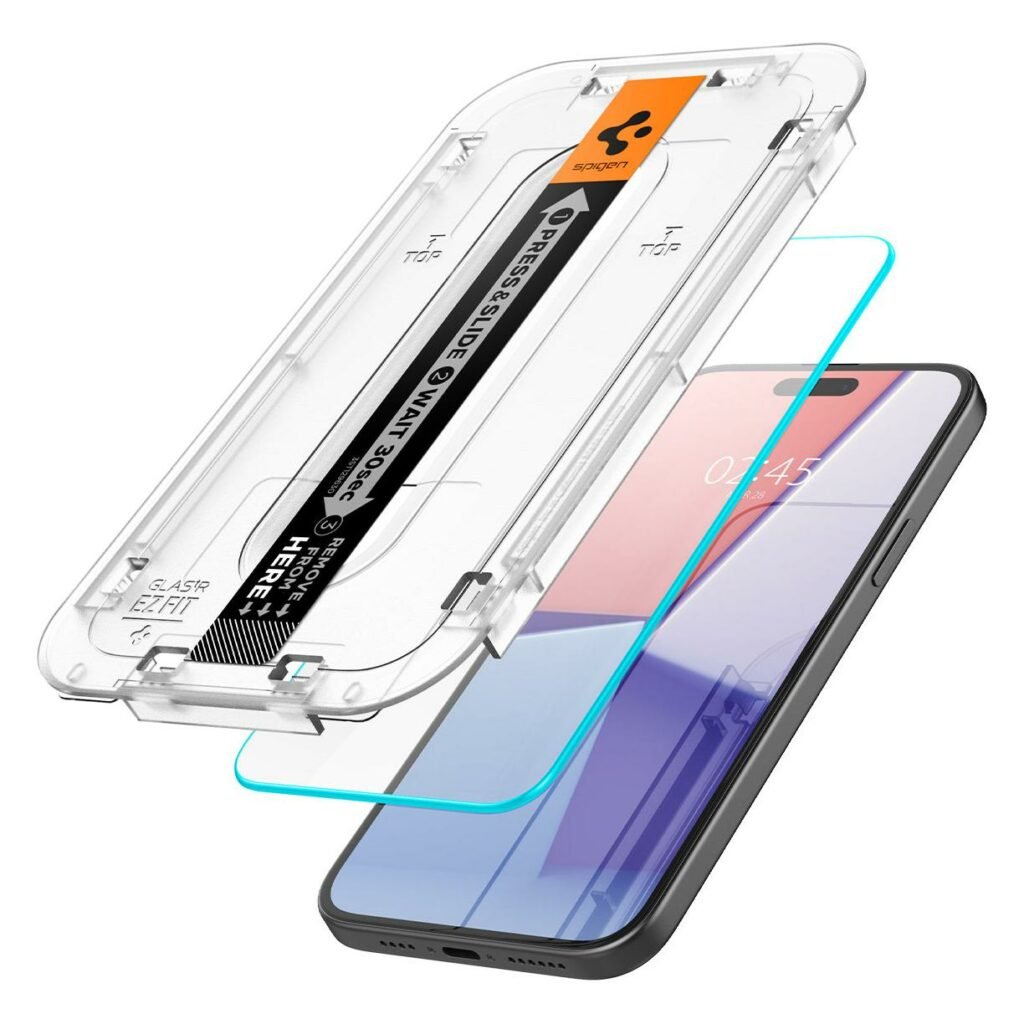 Spigen iPhone 16 Plus / iPhone 15 Plus Screen Protector (2 pcs)GLAS.tR EZ Fit Sensor Protected