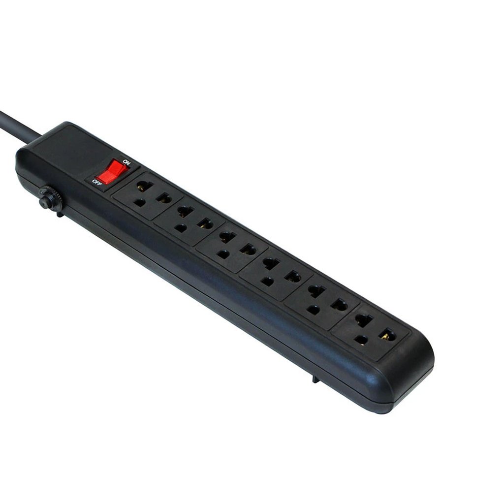Argom 6-Outlet Power Strip 110V - Black