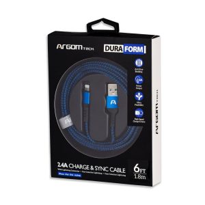 Argom Lightning to USB 2.0 -Nylon Braided -Metal Connector -Flexible Cable Joint -Fa