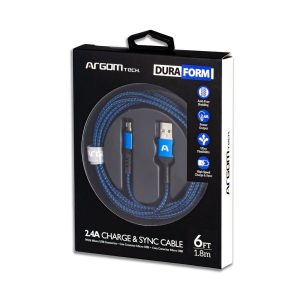 Argom Micro USB to USB 2.0-1.8M/6FT - BLUE