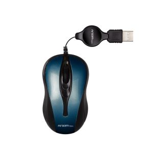 Argom Retractable Optical Mouse 1000 DPI USB - Blue