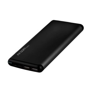 Argom S12 Slim-Aluminum Power Bank 12,000 mAh - Black - Dual Input Micro-USB / Type-
