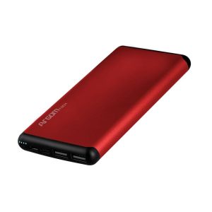 Argom S12 Slim-Aluminum Power Bank 12,000 mAh - Red - Dual Input Micro-USB / Type-C