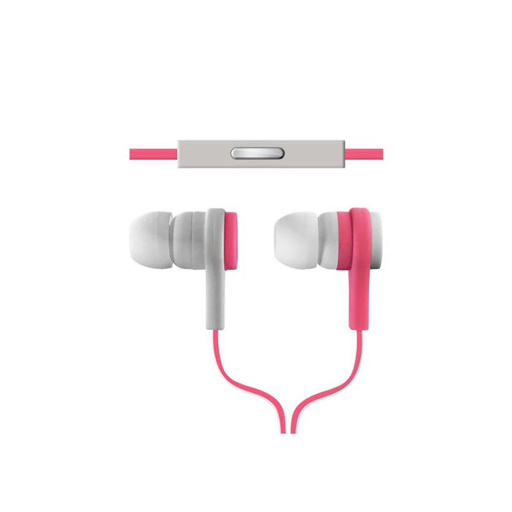 Argom Ultimate Sound Effects Earbud with Mic - Flat Cable - Pink