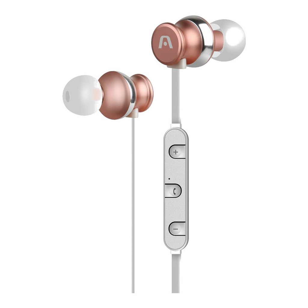 Argom Ultimate Sound Lux Wireless BT Magnetic Earbuds Flat Cable- Rose Gold