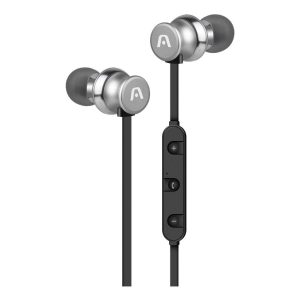 Argom Ultimate Sound Lux Wireless BT Magnetic Earbuds Flat Cable- Silver
