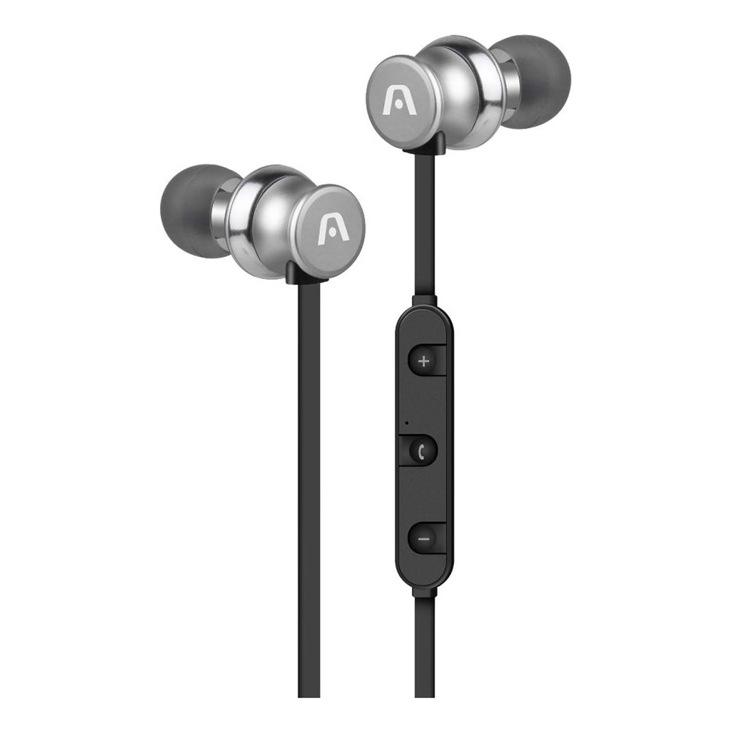 Argom Ultimate Sound Lux Wireless BT Magnetic Earbuds Flat Cable- Silver